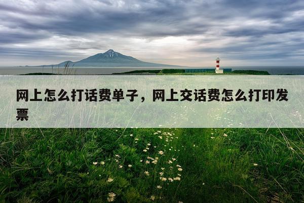 网上怎么打话费单子，网上交话费怎么打印发票