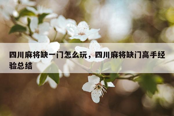 四川麻将缺一门怎么玩，四川麻将缺门高手经验总结