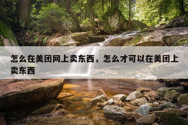 怎么在美团网上卖东西，怎么才可以在美团上卖东西