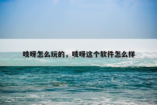 吱呀怎么玩的，吱呀这个软件怎么样