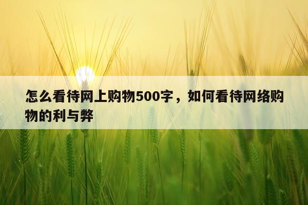 怎么看待网上购物500字，如何看待网络购物的利与弊