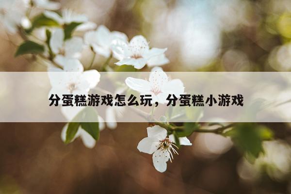 分蛋糕游戏怎么玩，分蛋糕小游戏