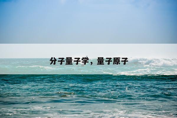 分子量子学，量子原子