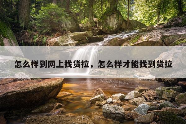 怎么样到网上找货拉，怎么样才能找到货拉