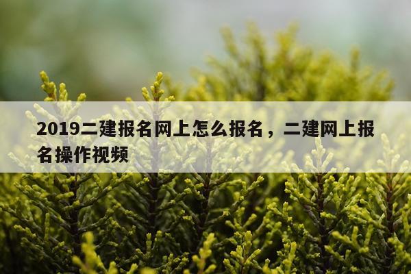 2019二建报名网上怎么报名，二建网上报名操作视频
