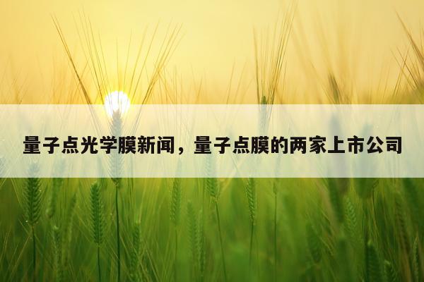 量子点光学膜新闻，量子点膜的两家上市公司