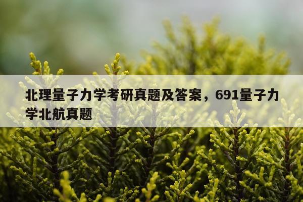北理量子力学考研真题及答案，691量子力学北航真题
