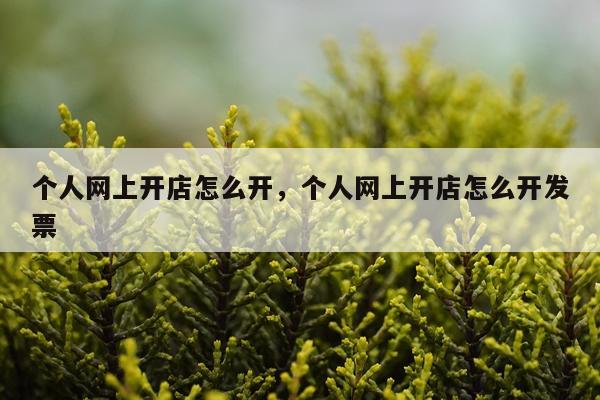 个人网上开店怎么开，个人网上开店怎么开发票