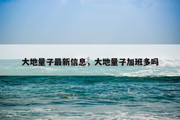 大地量子最新信息，大地量子加班多吗