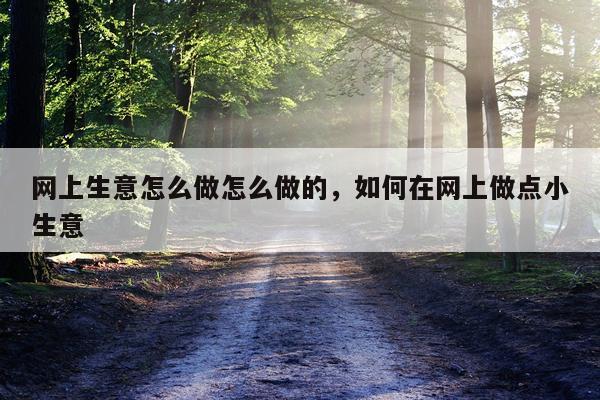 网上生意怎么做怎么做的，如何在网上做点小生意