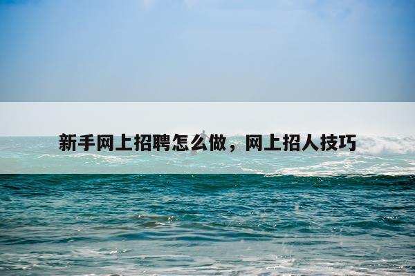 新手网上招聘怎么做，网上招人技巧
