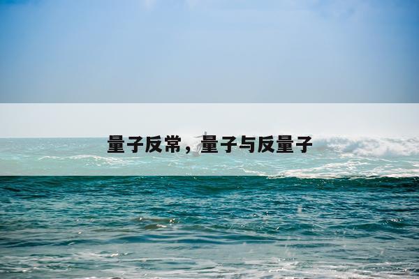 量子反常，量子与反量子