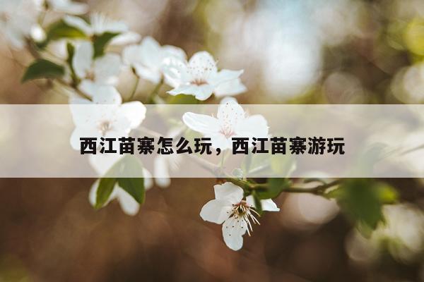 西江苗寨怎么玩，西江苗寨游玩