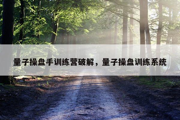 量子操盘手训练营破解，量子操盘训练系统