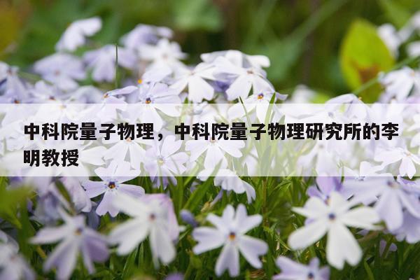 中科院量子物理，中科院量子物理研究所的李明教授