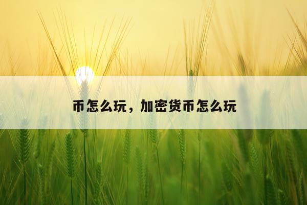 币怎么玩，加密货币怎么玩