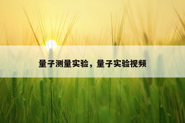 量子测量实验，量子实验视频