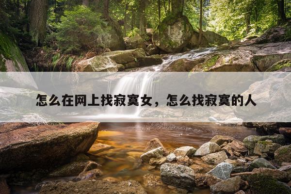 怎么在网上找寂寞女，怎么找寂寞的人